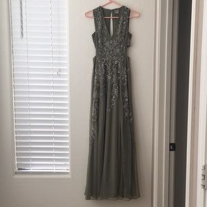 Olive green beaded dress